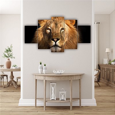 Quadro Decorativo Leão olhos azuis Rei