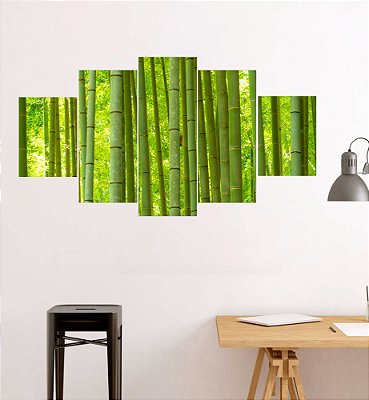 Quadros Decorativos Bosque de Bambu Verde