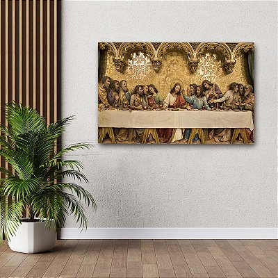 Quadro Decorativo Canvas Religioso Salmos 91 Letra Dourada