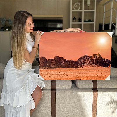 Quadro Decorativo Flutuante Paisagem Desertica das Montanhas Horizontal