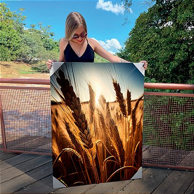 Quadro Decorativo Canvas Plantação de Trigo Vertical