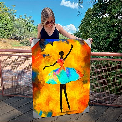 Quadro Decorativo Canvas Bailarina Abstrata Vertical