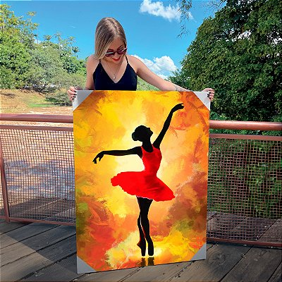 Quadro Decorativo Canvas Bailarina Abstrata Vertical