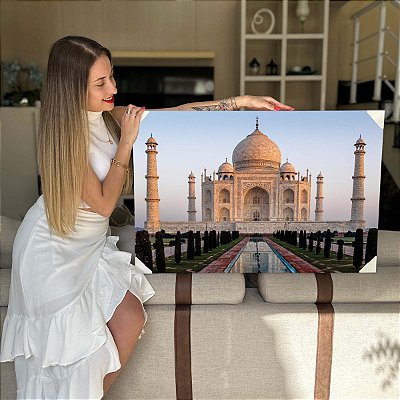 Quadro Decorativo Canvas Paisagem Palácio na Índia Taj Mahal Horizontal