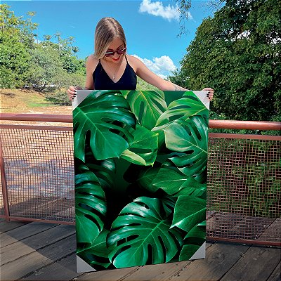 Quadro Decorativo Canvas Botânico Folhas Costela-de-Adão