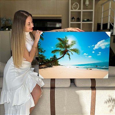 Quadros Decorativos Flutuante Paisagem Tropical Praia Preservada Paradisíaca Horizontal