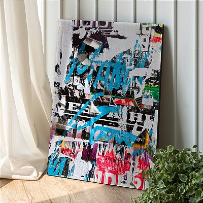 Quadro Decorativo Canvas Graffiti Estilo Pop Art Vertical