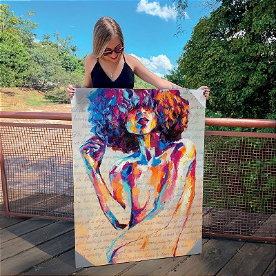 Quadro Decorativo Canvas Composição Abstrata de Beleza Feminina Vertical