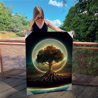Quadro Decorativo Canvas Árvore da Vida Abençoada Vertical