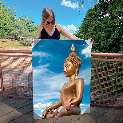 Quadro Decorativo Canvas Religioso Imagem de Buda em Perfil Vertical