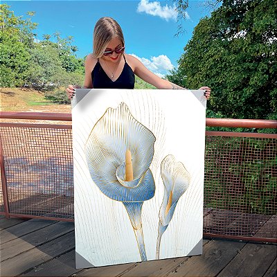 Quadro Decorativo Canvas Flor Copo de Leite Royal II Vertical