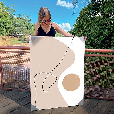 Quadro Decorativo Canvas Composição Abstrata em Cores Claras Vertical