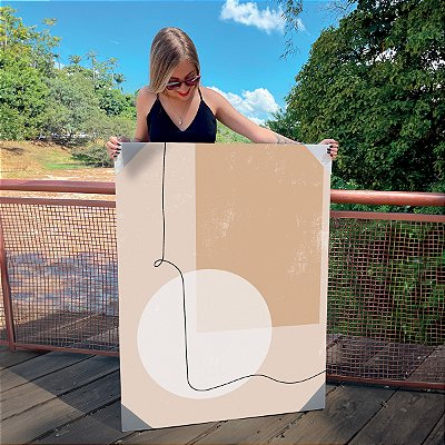Quadro Decorativo Canvas Composição Abstrata em Tons Nude II Vertical
