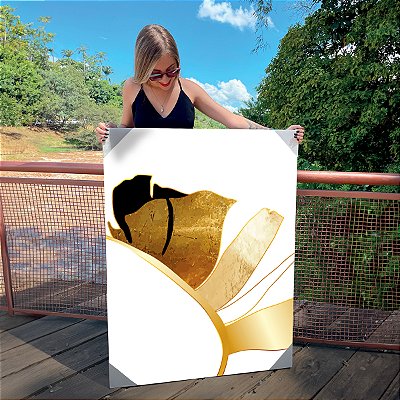Quadro Decorativo Canvas Folhagem em Cores Claras I Vertical