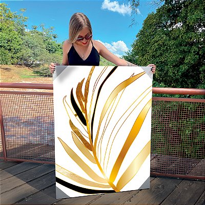 Quadro Decorativo Canvas Folhagem em Cores Claras II Vertical