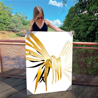 Quadro Decorativo Canvas Folhagem em Cores Claras III Vertical
