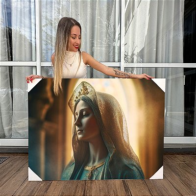 Quadro Decorativo Canvas Religioso Face de Nossa Senhora das Graças Horizontal