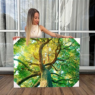 Quadro Decorativo Canvas Paisagem Copa de Árvore com Muitos Galhos Horizontal