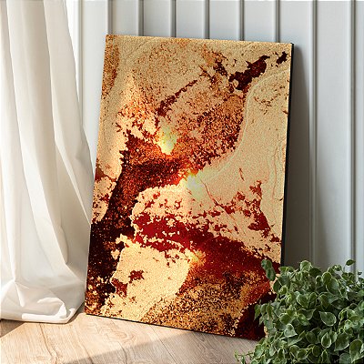 Quadro Decorativo Canvas Pintura Abstrata Tons Terrosos Vertical