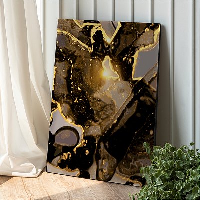 Quadro Decorativo Canvas Pintura Abstrata Tons Terrosos Fortes Vertical