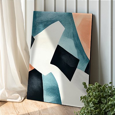 Quadro Decorativo Canvas Formas Abstratas Coloridas Vertical