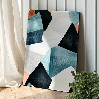 Quadro Decorativo Canvas Formas Abstratas Coloridas Vertical