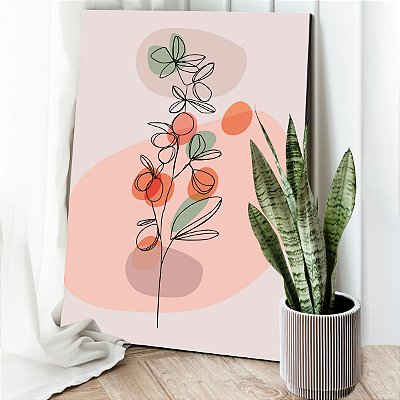 Quadro Decorativo Canvas Pé de Laranja Traços MInimalistas Vertical