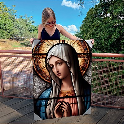 Quadro Decorativo Canvas Religioso Virgem Maria Vertical
