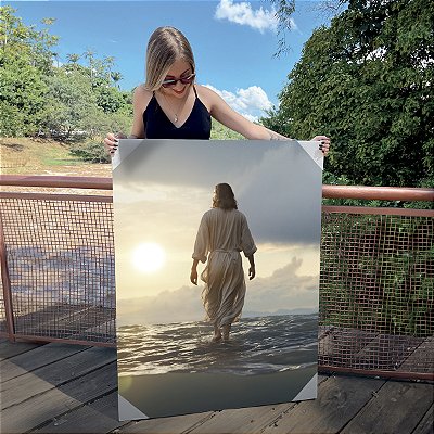 Quadro Decorativo Canvas Jesus Cristo Andando Sobre as Águas Vertical