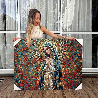 Quadro Decorativo Canvas Religioso Nossa Senhora de Guadalupe Horizontal