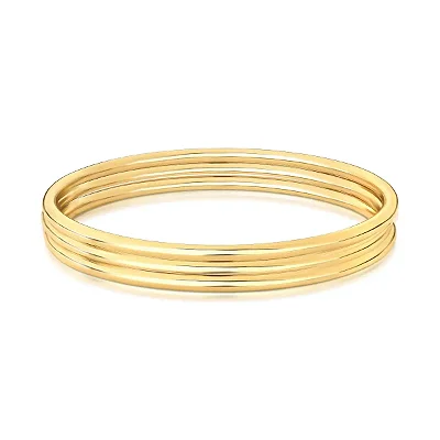 Trio de Braceletes Lisos Ouro