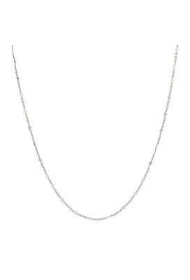 Colar Longo de Mini Medalha na Corrente Ródio