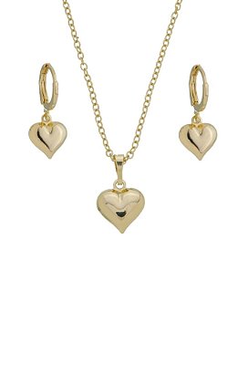 Conjunto de Coração Ouro