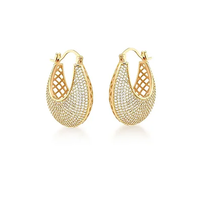 Argola Cravejada Pino Italiano Ouro