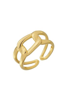 Anel Regulável de Elos Grandes Ouro