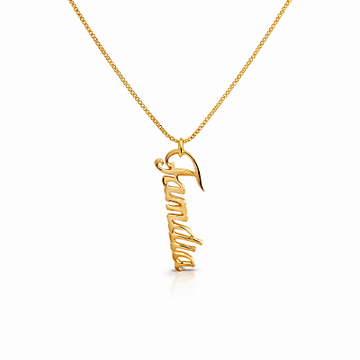 Colar Escrita Família Ouro