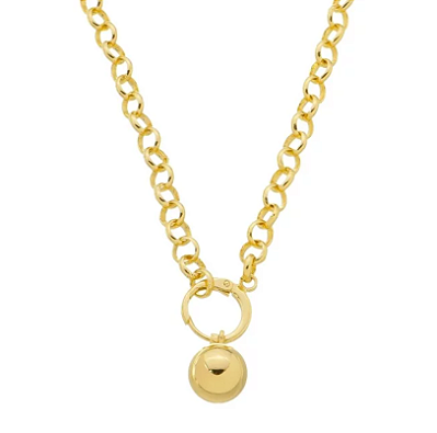Colar Fecho Frontal com Pingente de Esferas Ouro