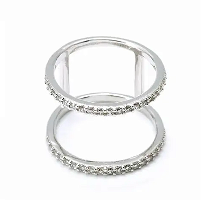 Anel Aro Duplo Cravejado