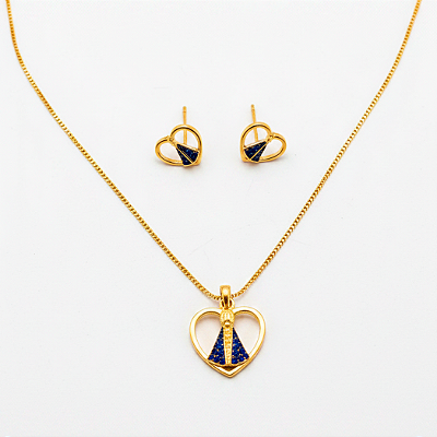 Conjunto Nossa Senhora Coração Ouro