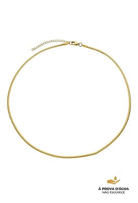 Colar Fita 2mm Aço Dourado