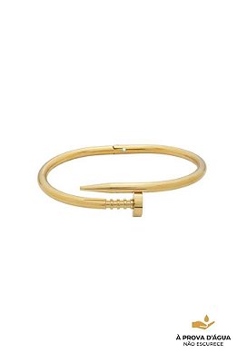 Bracelete Prego Aço Dourado