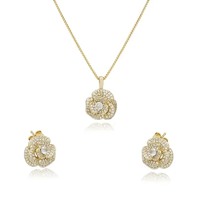 Conjunto Flor Cravejado
