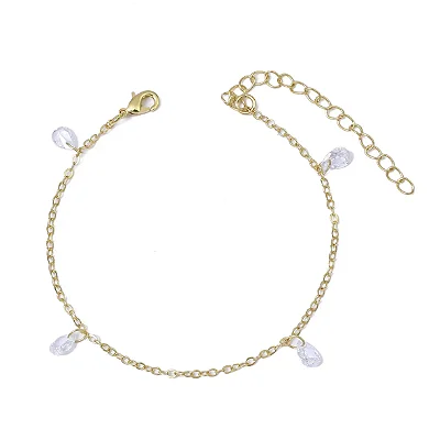 Pulseira com Pendentes de Gotas Zircônias Ouro