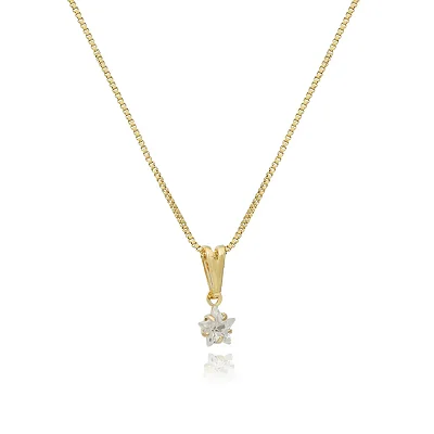 Colar com Ponto de Luz Estrela 5mm Ouro
