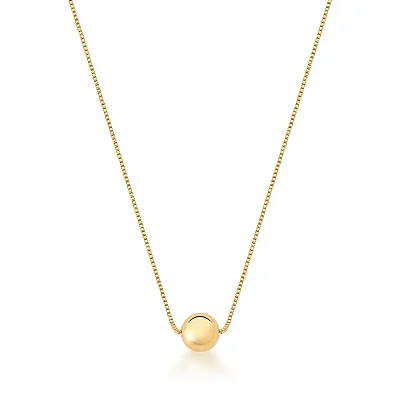 Colar com Pingente de Esfera Lisa Ouro