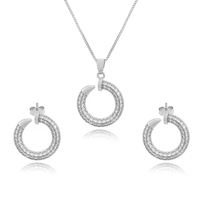 Conjunto Prego Cravejado Ródio