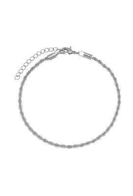 Pulseira Cordão Baiano Ródio