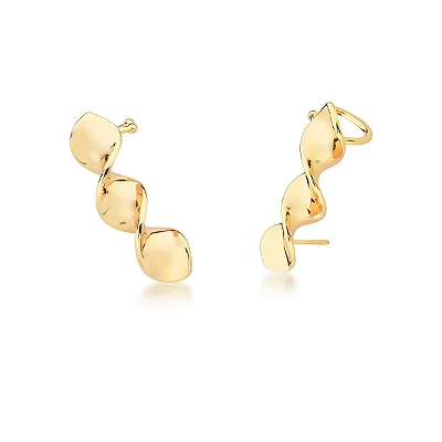 Brinco Ear Cuff Torcido Ouro
