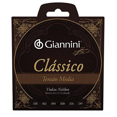 Enc Violão Nylon Tensão Média 65/35 Prateado Série Clássico GENWPM - Giannini