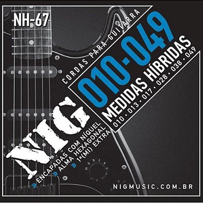 Encordoamento Guitarra 010 Hibrida NH67 - NIG